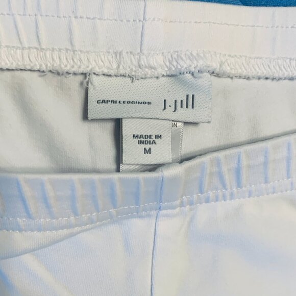 J Jill White Stretch Capris Leggings Size M - Picture 3 of 8